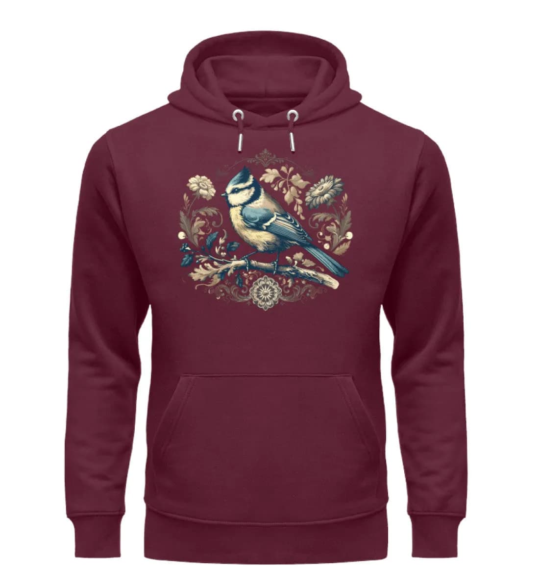 Blaumeise Retroblumen - Unisex Premium Bio Hoodie