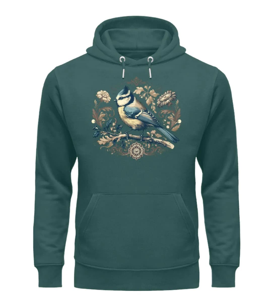 Blaumeise Retroblumen - Unisex Premium Bio Hoodie