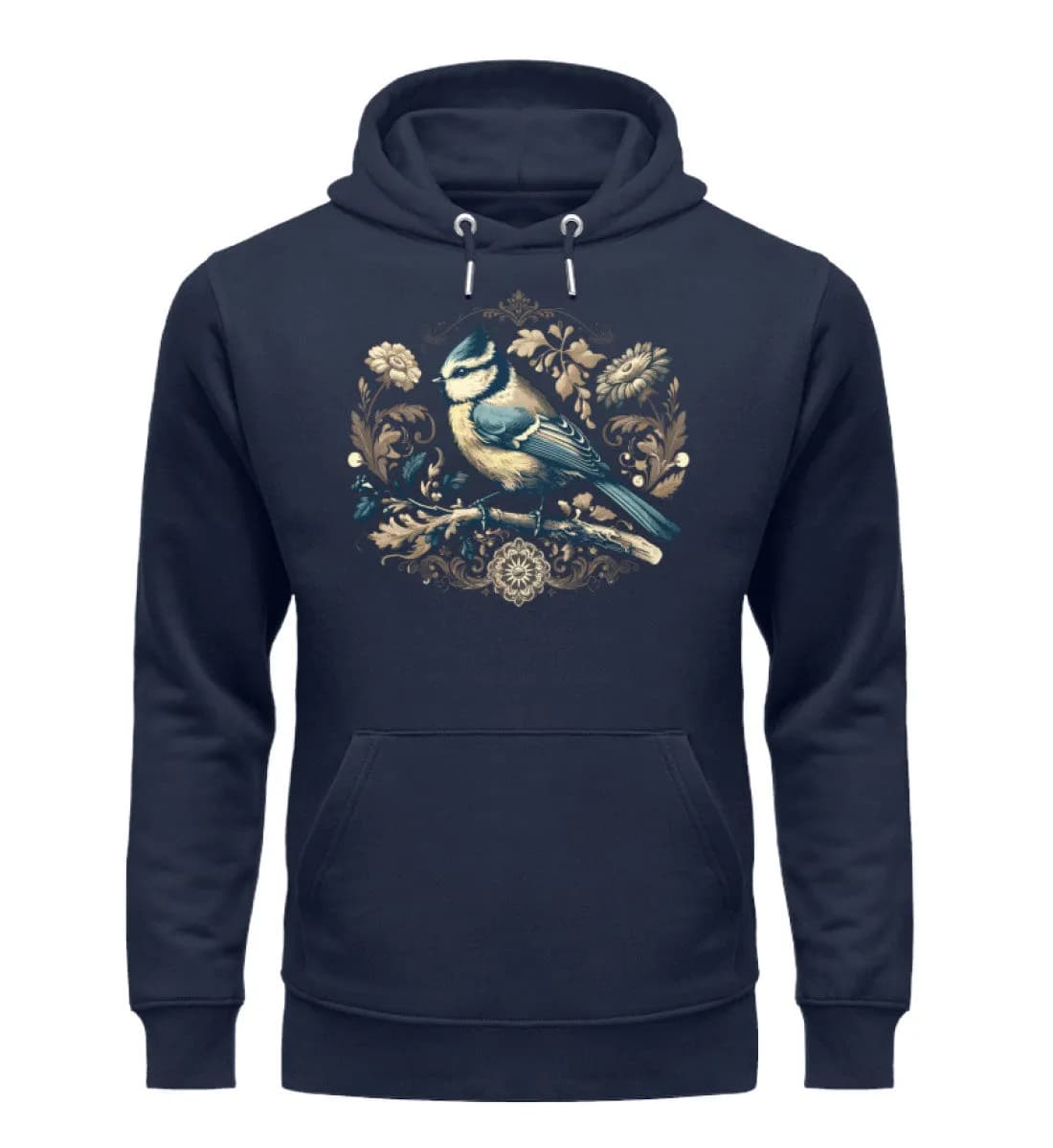 Blaumeise Retroblumen - Unisex Premium Bio Hoodie