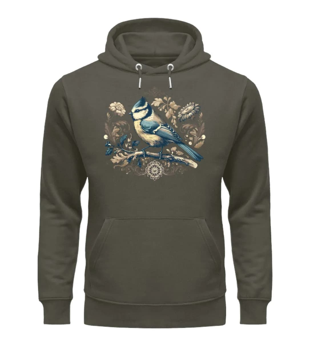Blaumeise Retroblumen - Unisex Premium Bio Hoodie