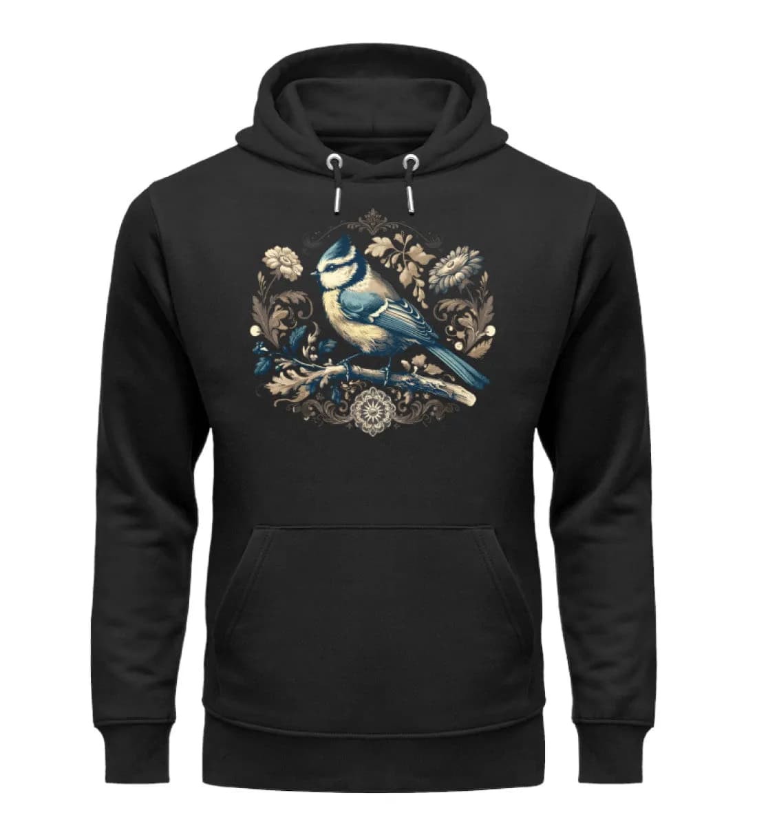 Blaumeise Retroblumen - Unisex Premium Bio Hoodie