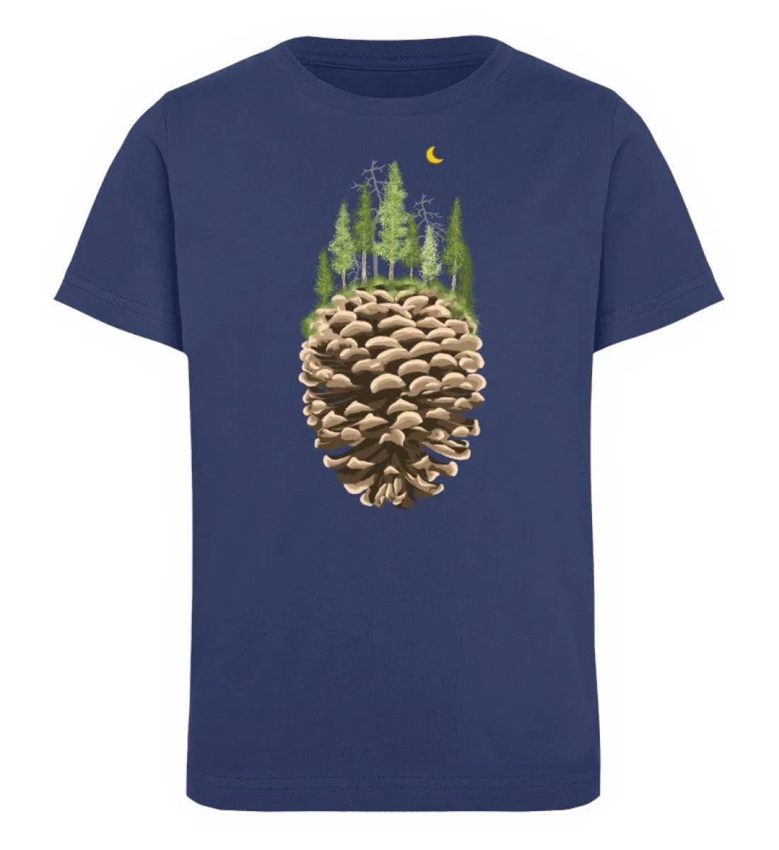 Bäume auf Tannenzapfen farbe - Kinder Bio T-Shirt