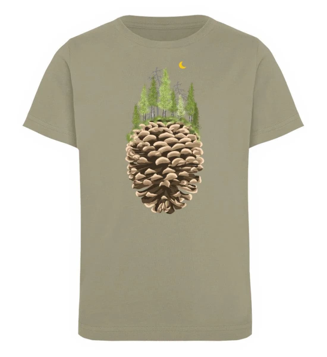 Bäume auf Tannenzapfen farbe - Kinder Bio T-Shirt