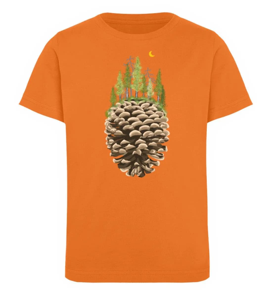 Bäume auf Tannenzapfen farbe - Kinder Bio T-Shirt
