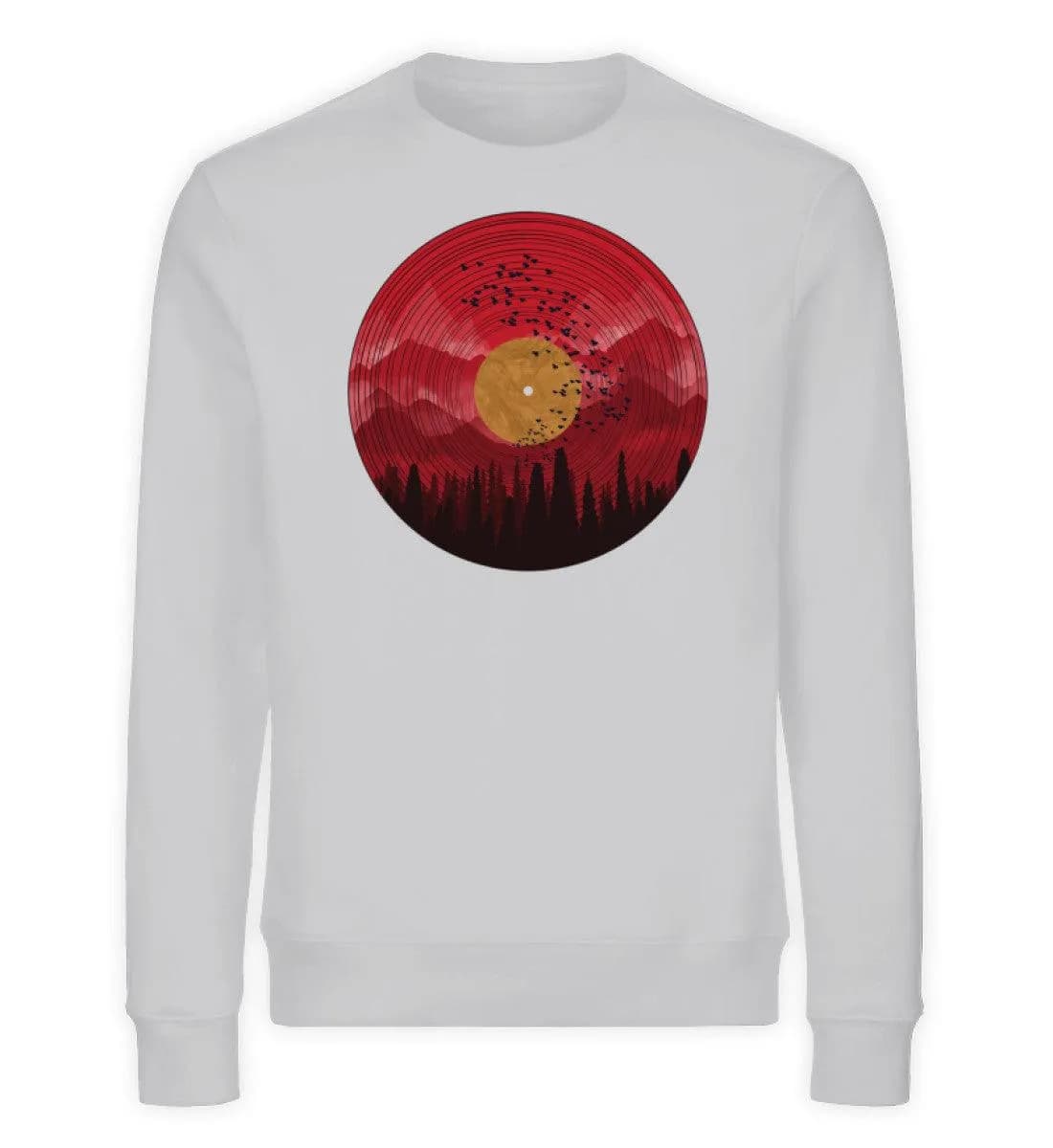 Wald auf Schallplatte rot - Unisex Bio Sweatshirt