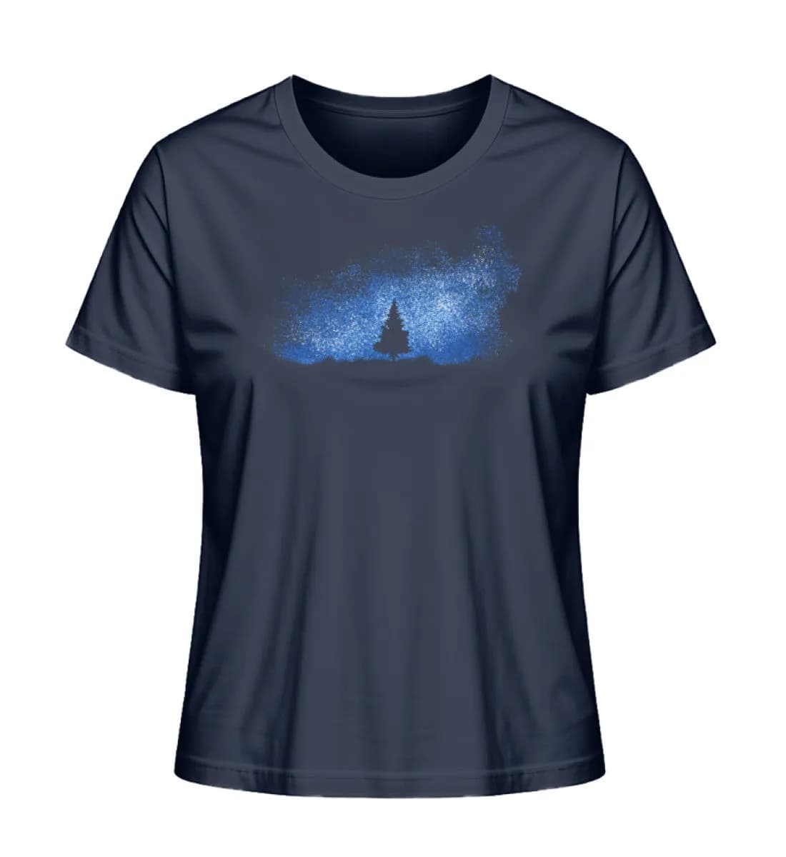 Baum im Sternenhimmel blau - Damen Premium Bio Shirt