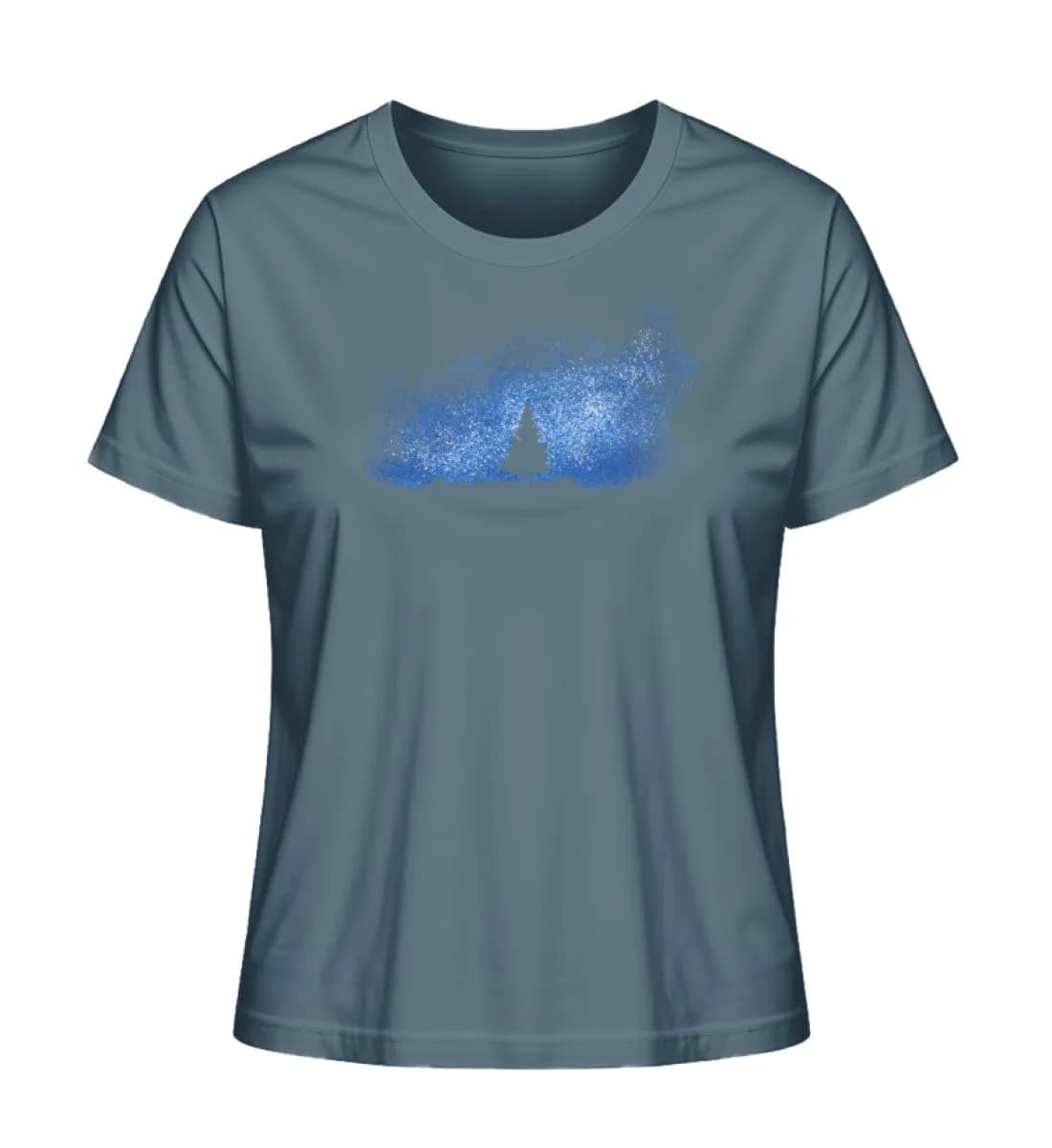 Baum im Sternenhimmel blau - Damen Premium Bio Shirt