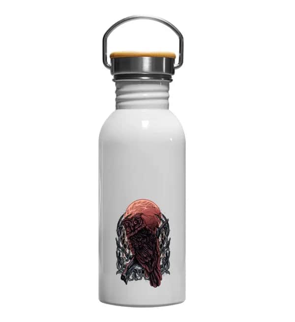 Eule Blutmond - Edelstahl Trinkflasche