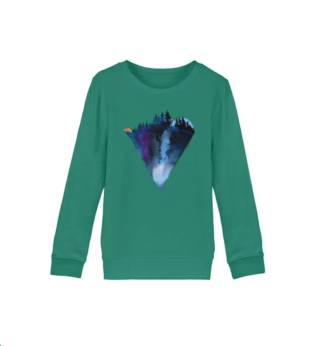 Dreiecksberg mit Fuchs - Kinder Bio Sweatshirt