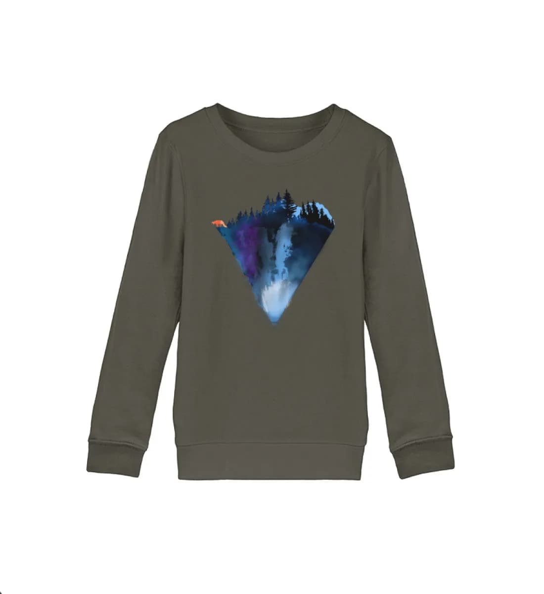 Dreiecksberg mit Fuchs - Kinder Bio Sweatshirt