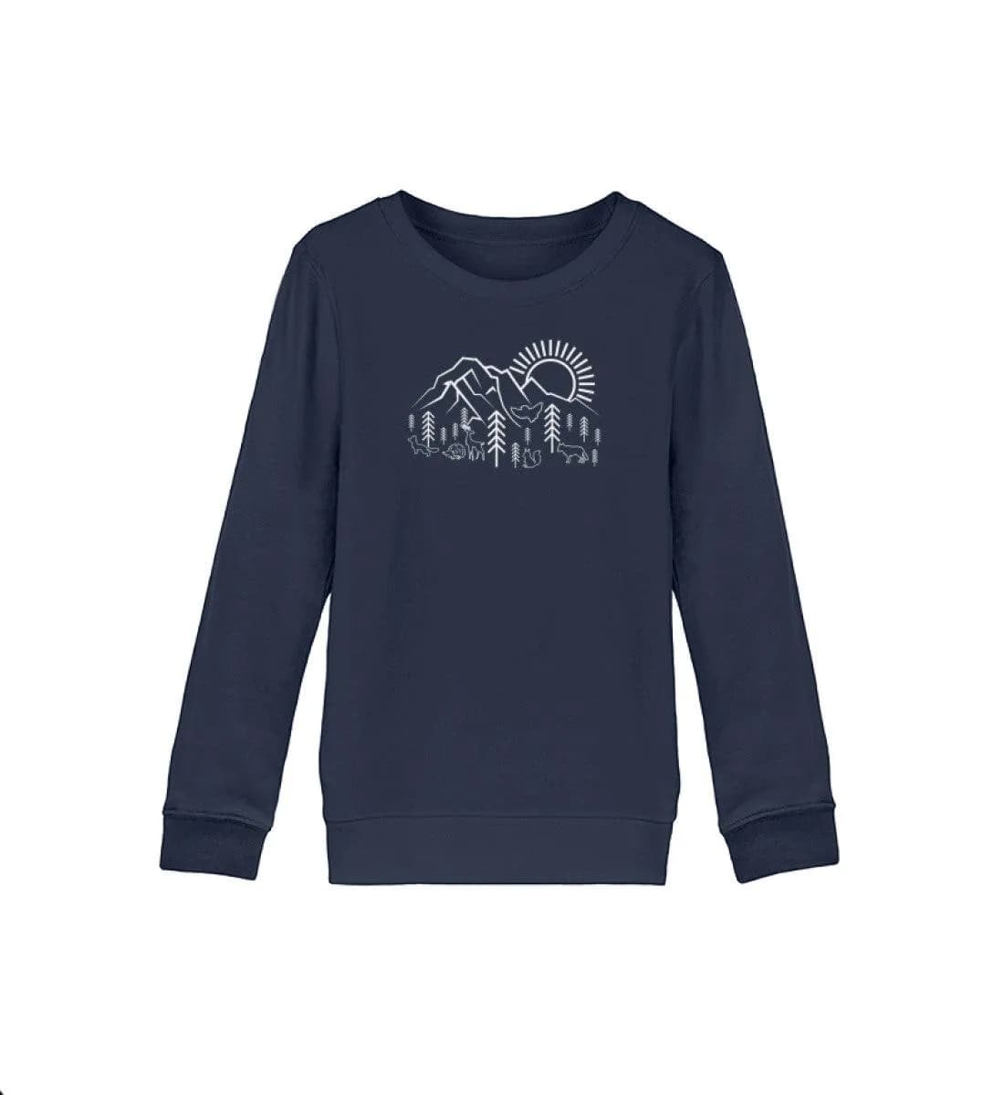 Berge Sonne Tiere - Kinder Bio Sweatshirt