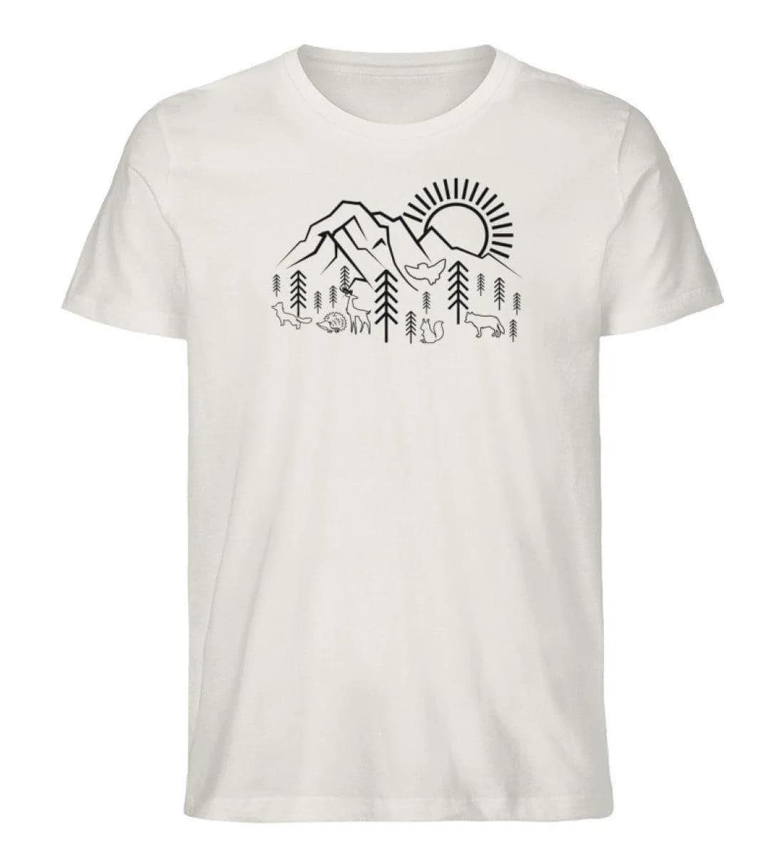 Berge Sonne Tiere - Herren Premium Bio Shirt