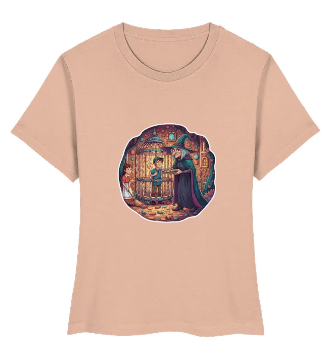 Hexe hat Hänsel und Gretel im Käfig gefangen - Damen Premium Bio Shirt