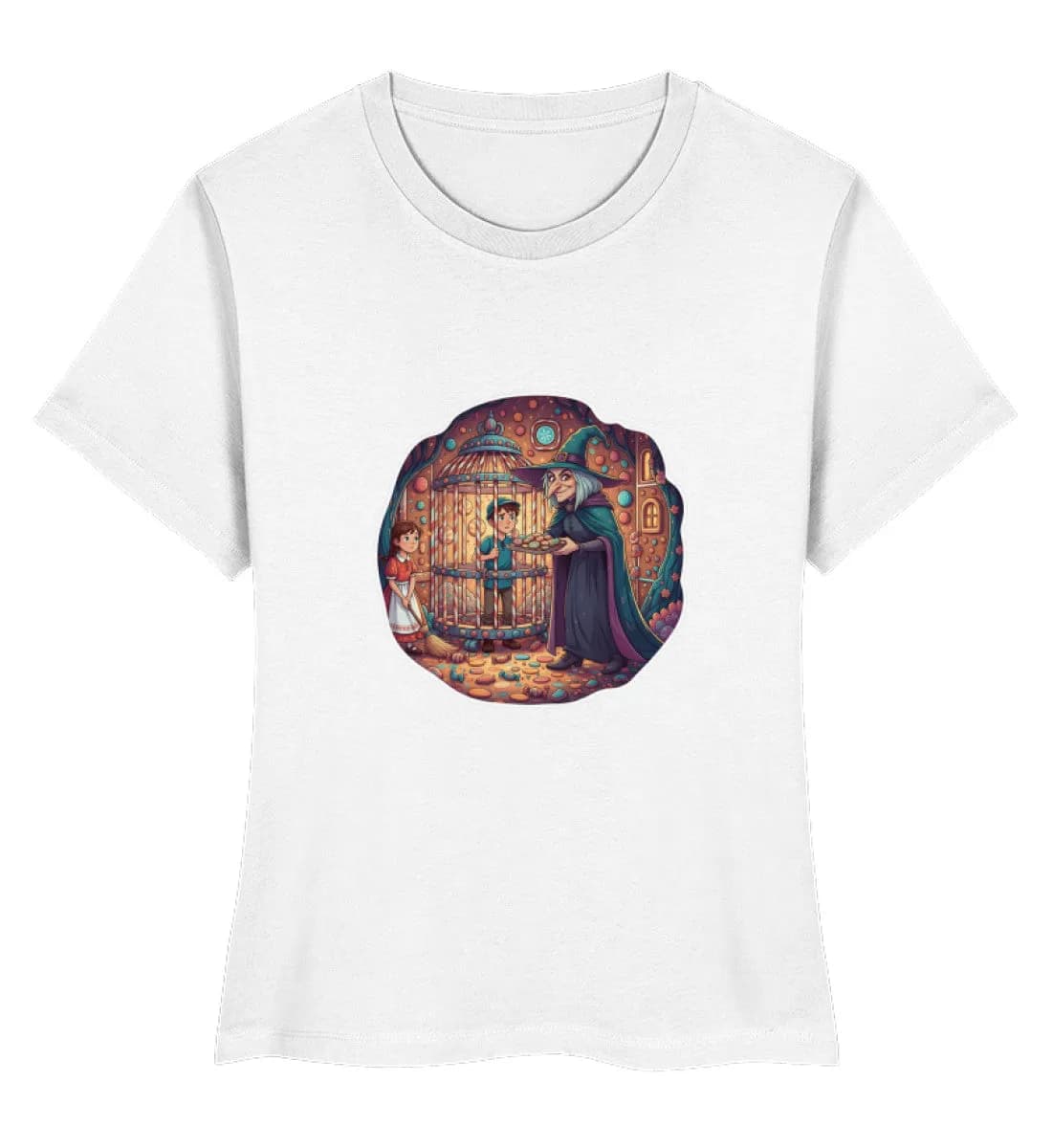 Hexe hat Hänsel und Gretel im Käfig gefangen - Damen Premium Bio Shirt
