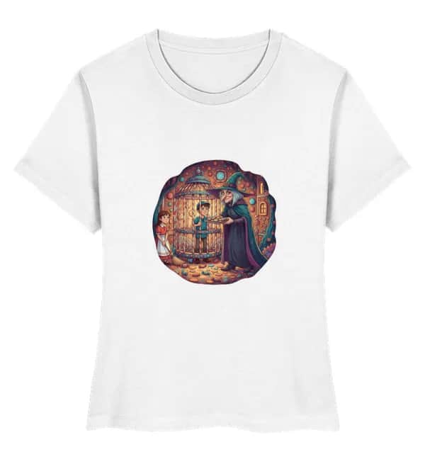 Hexe hat Hänsel und Gretel im Käfig gefangen - Damen Premium Bio Shirt