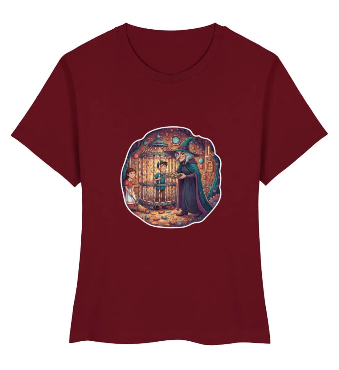 Hexe hat Hänsel und Gretel im Käfig gefangen - Damen Premium Bio Shirt