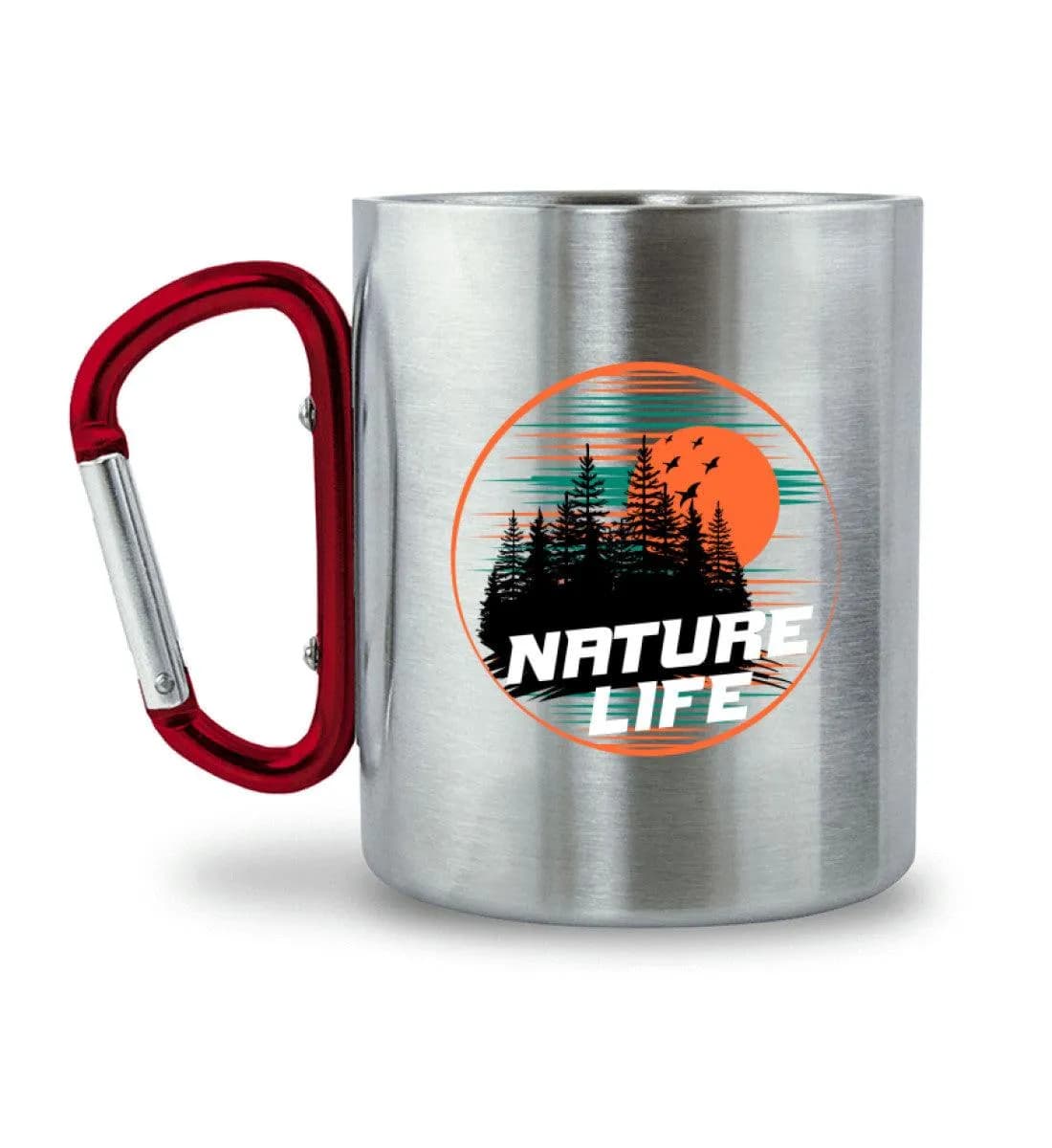 Nature Life Circle - Edelstahltasse mit Karabinergriff