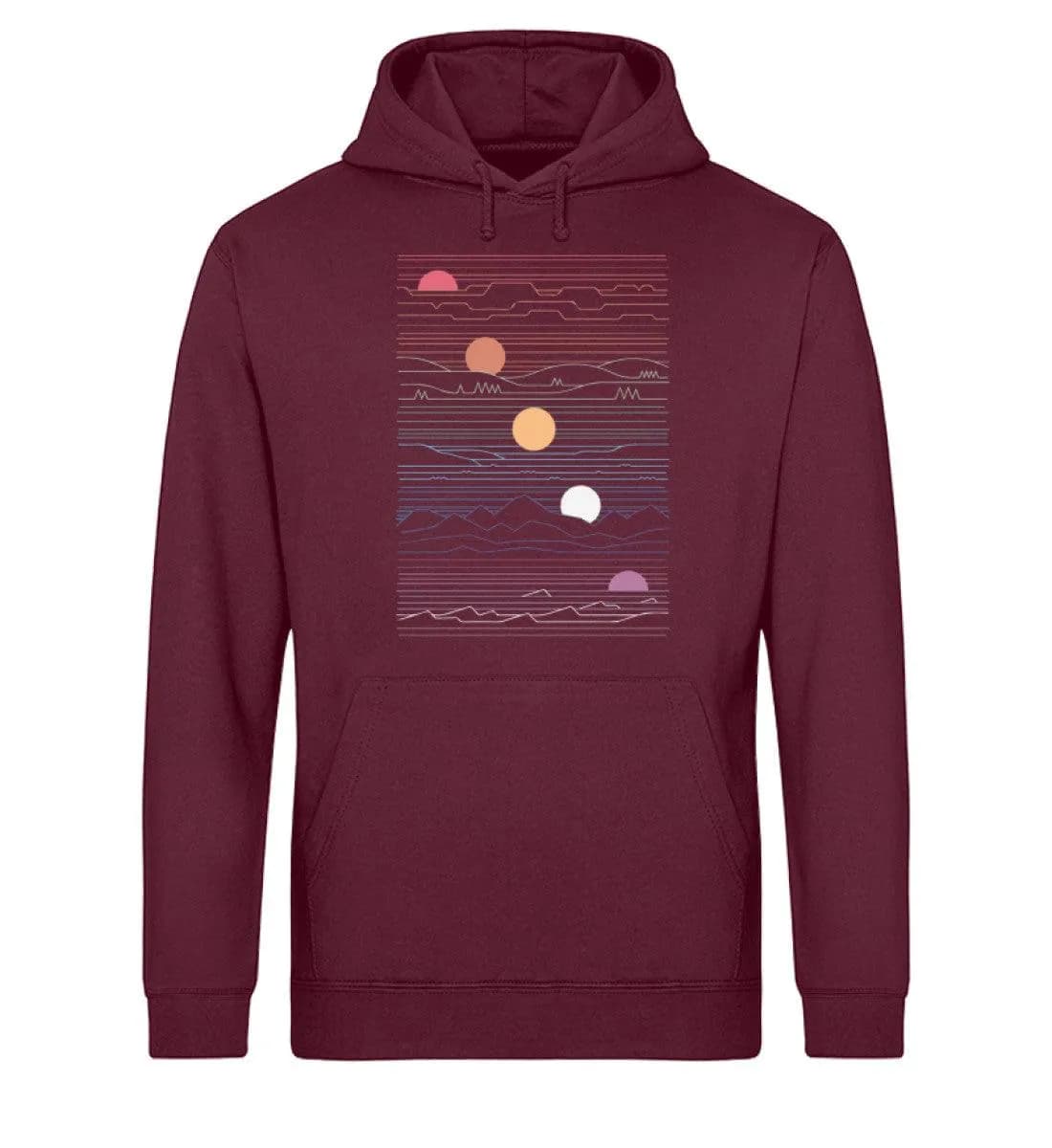 Sonne Berge Linien - Unisex Basic Bio Hoodie