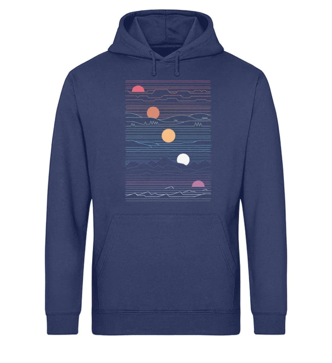Sonne Berge Linien - Unisex Basic Bio Hoodie