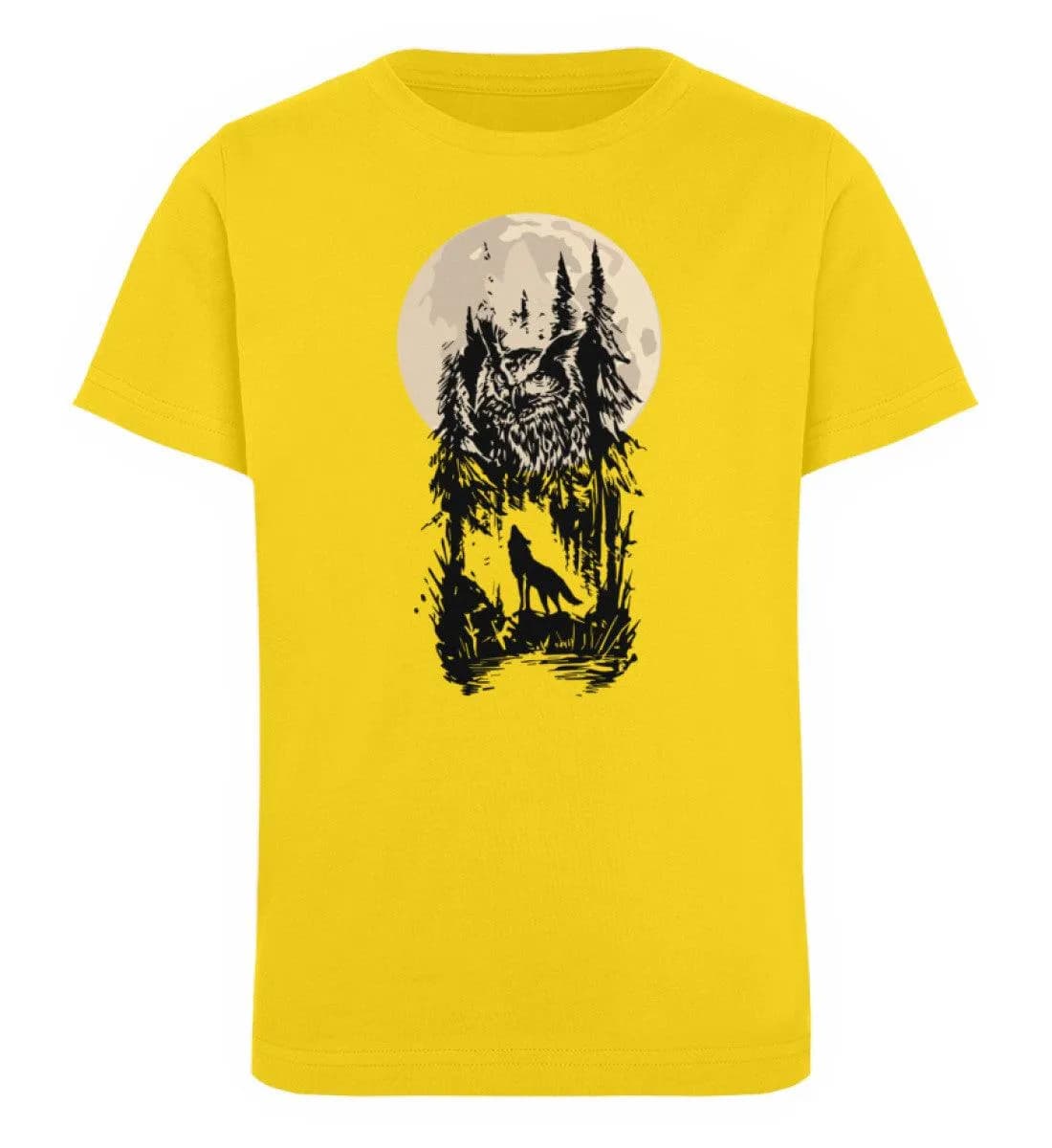 Eule mit Mond - Kinder Bio T-Shirt