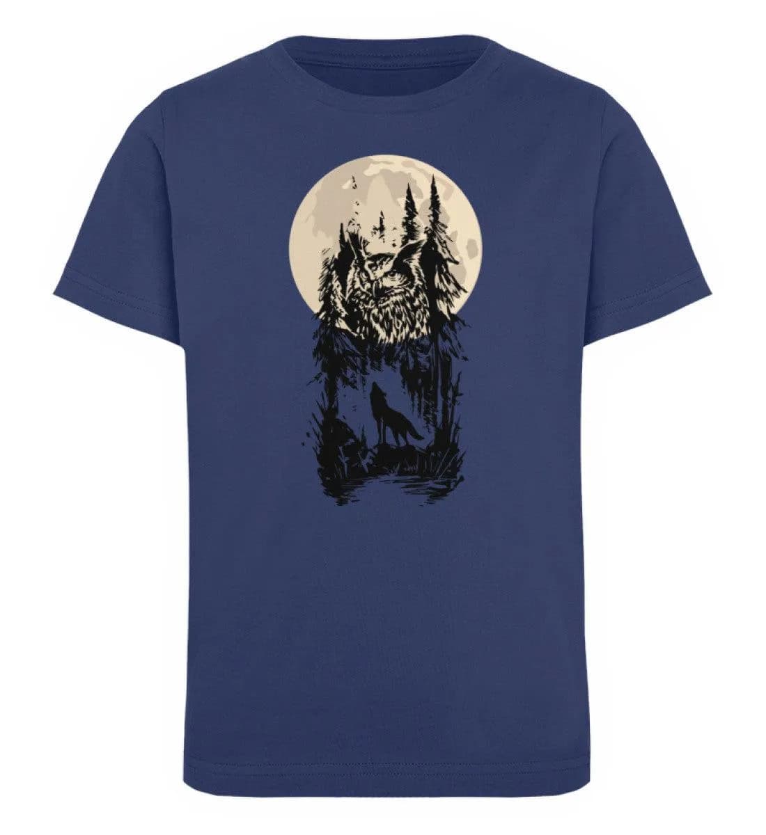 Eule mit Mond - Kinder Bio T-Shirt
