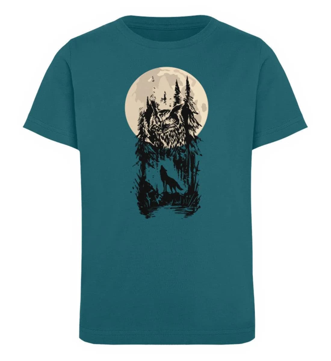 Eule mit Mond - Kinder Bio T-Shirt