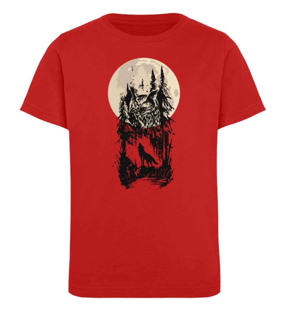 Eule mit Mond - Kinder Bio T-Shirt