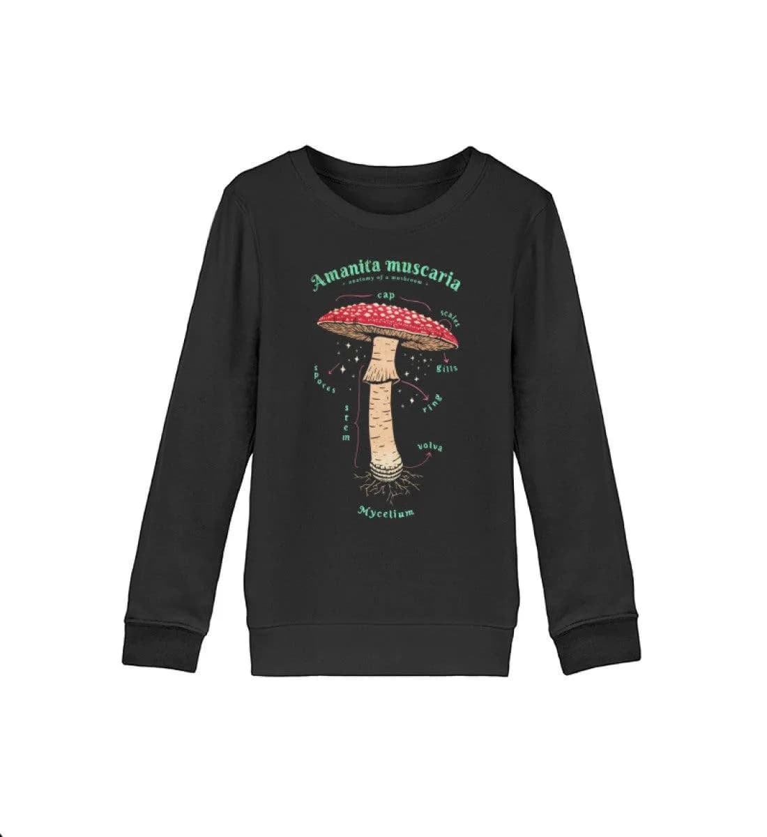 Anatomie Fliegenpilz - Kinder Bio Sweatshirt