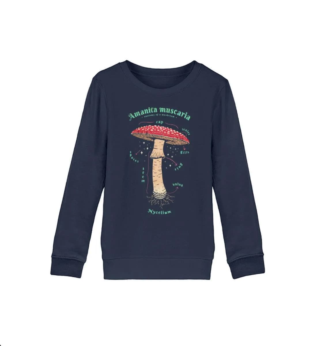 Anatomie Fliegenpilz - Kinder Bio Sweatshirt