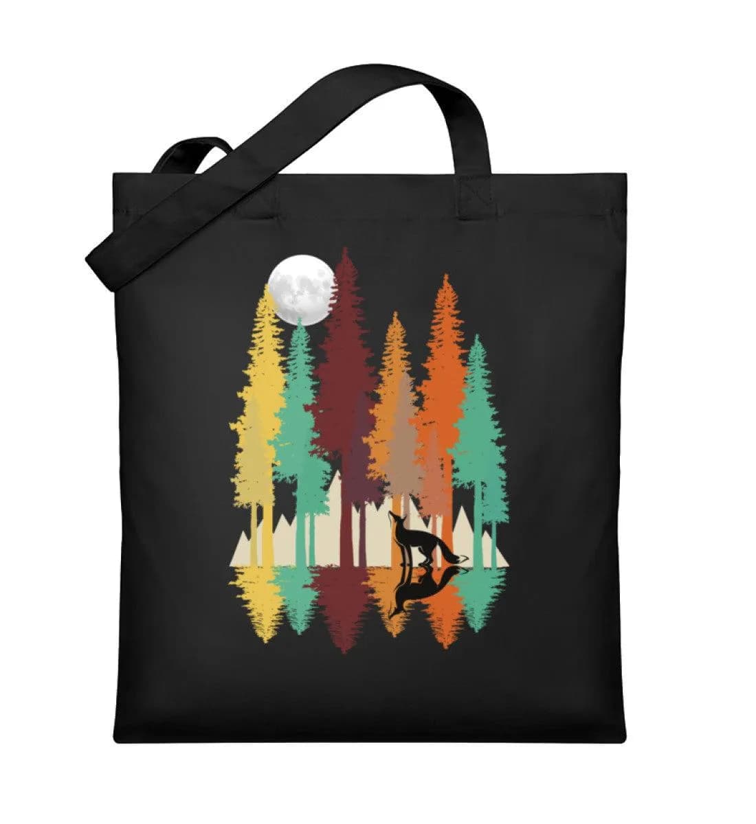 Fuchs im Wald mit Mond - Organic Jutebeutel