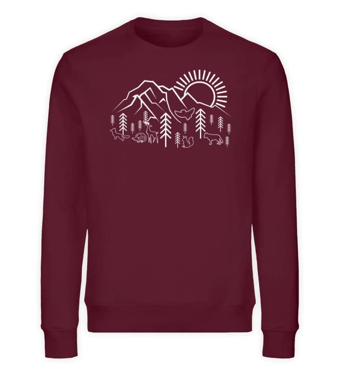 Berge Sonne Tiere - Unisex Bio Sweatshirt
