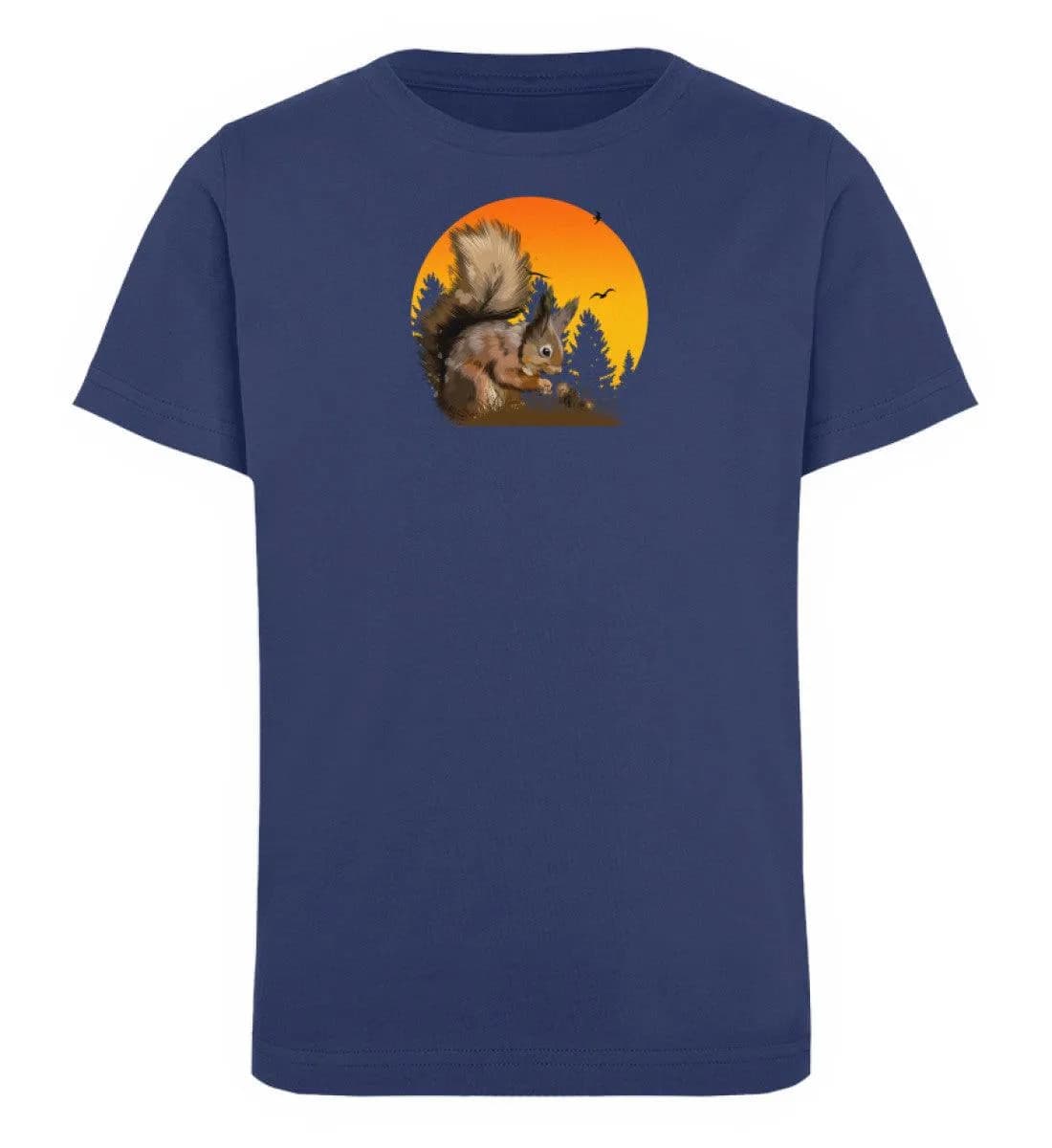 Eichhörnchen im Sonnenuntergang - Kinder Bio T-Shirt