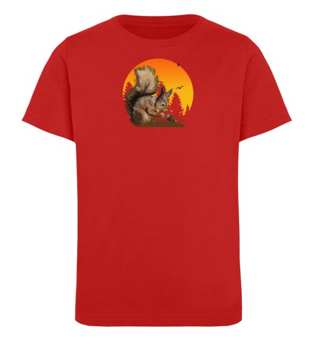 Eichhörnchen im Sonnenuntergang - Kinder Bio T-Shirt