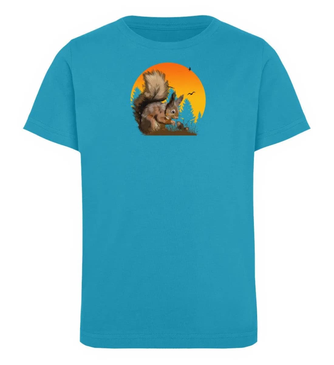 Eichhörnchen im Sonnenuntergang - Kinder Bio T-Shirt