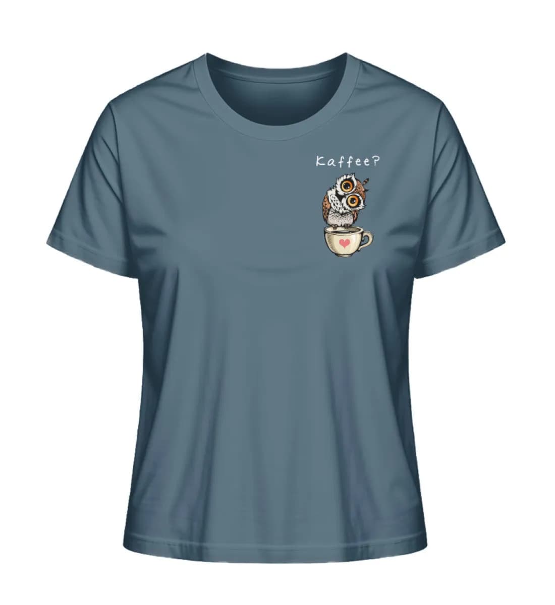 Eule auf Tasse Kaffee? - Damen Premium Bio Shirt