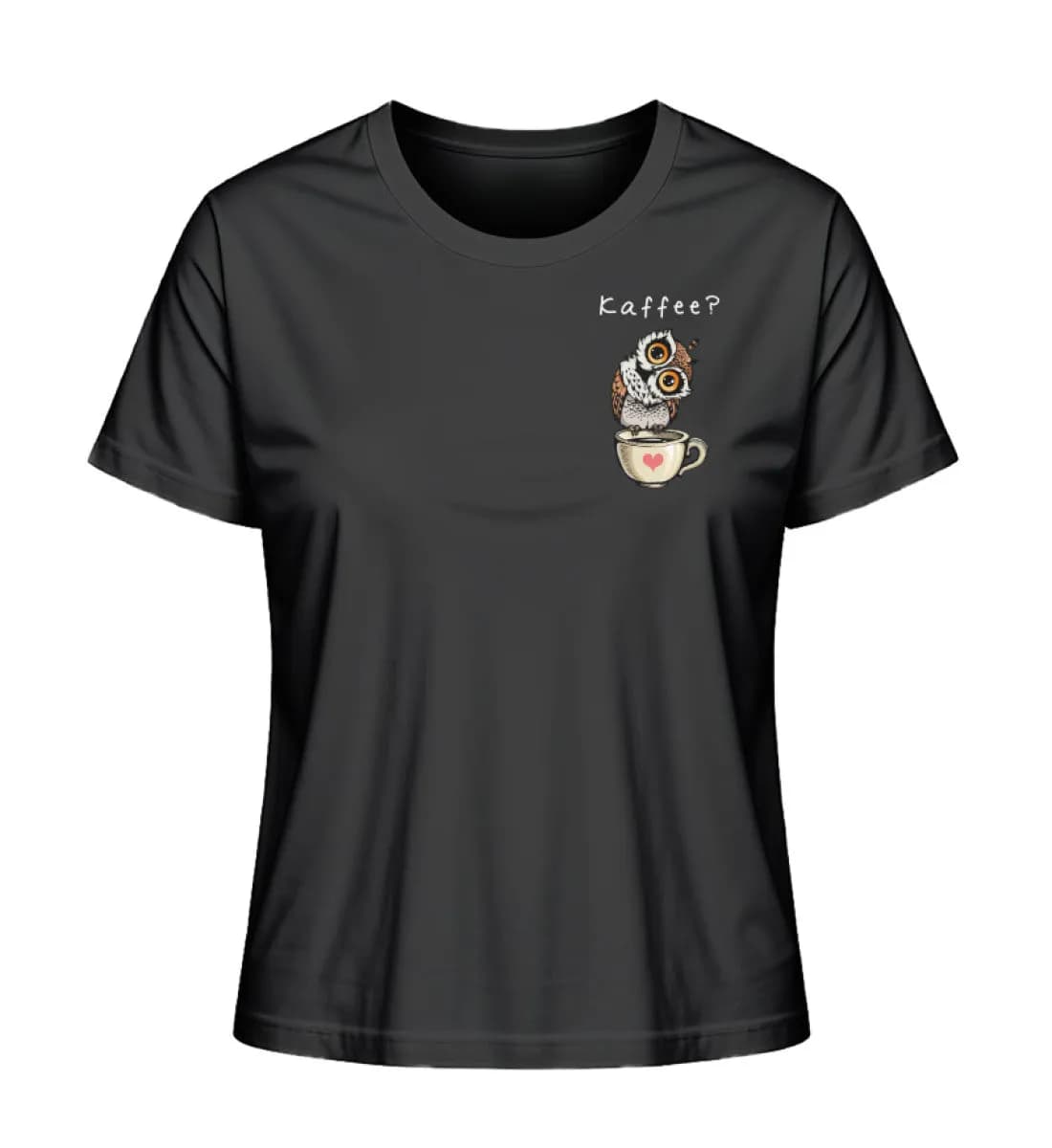 Eule auf Tasse Kaffee? - Damen Premium Bio Shirt