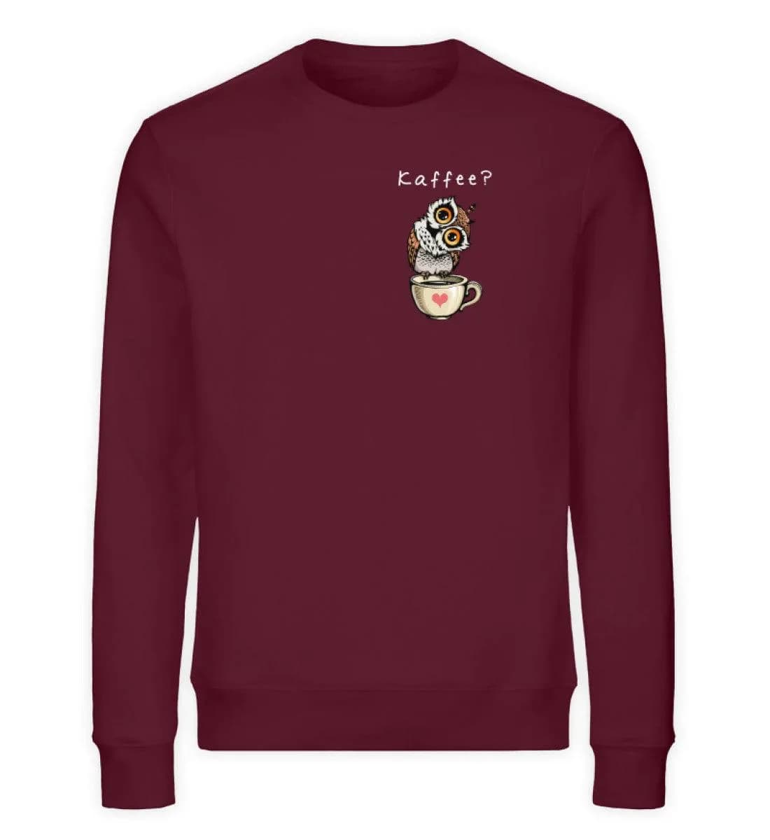 Eule auf Tasse Kaffee? - Unisex Bio Sweatshirt