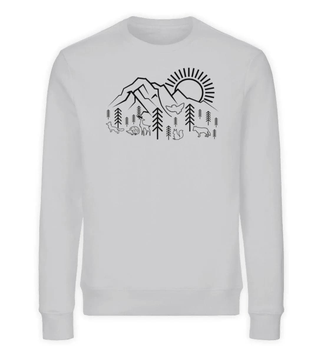 Berge Sonne Tiere - Unisex Bio Sweatshirt