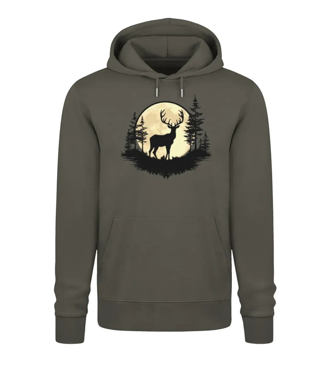 Hirsch im Vollmond - Unisex Premium Bio Hoodie