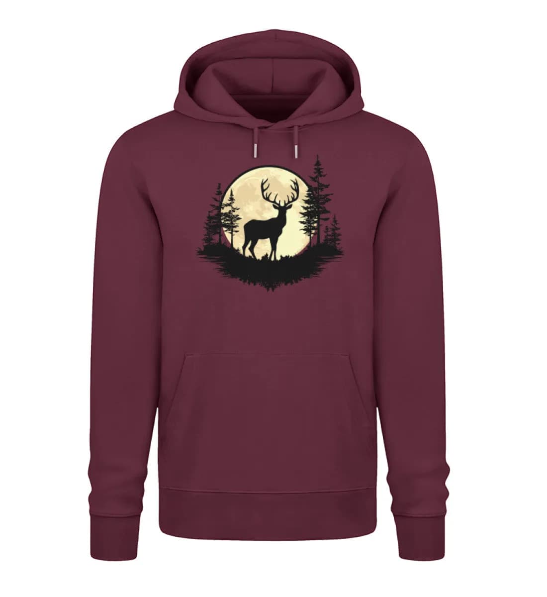 Hirsch im Vollmond - Unisex Premium Bio Hoodie
