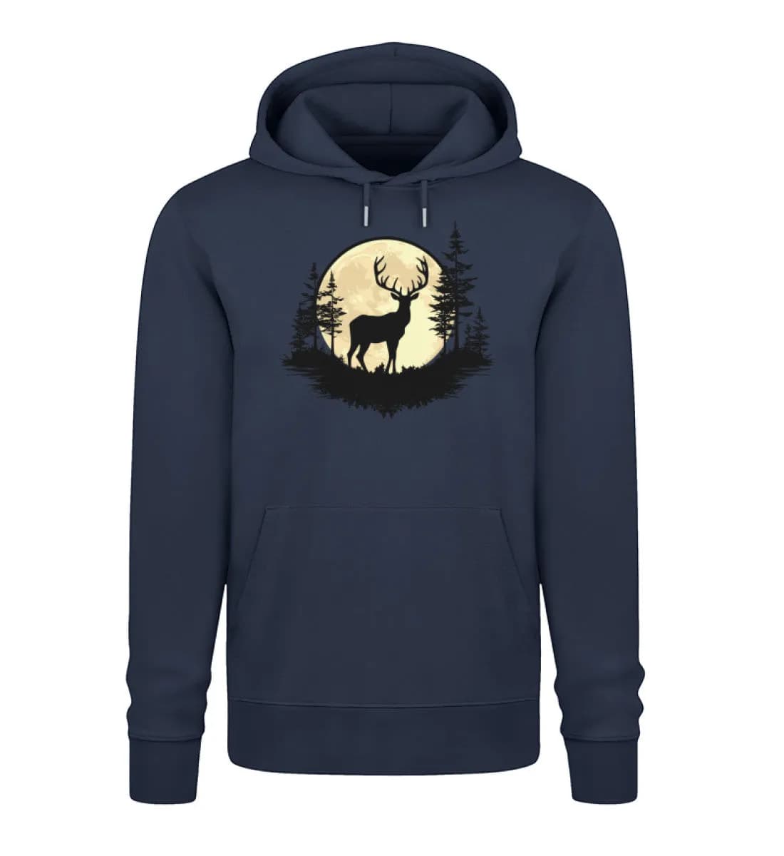 Hirsch im Vollmond - Unisex Premium Bio Hoodie