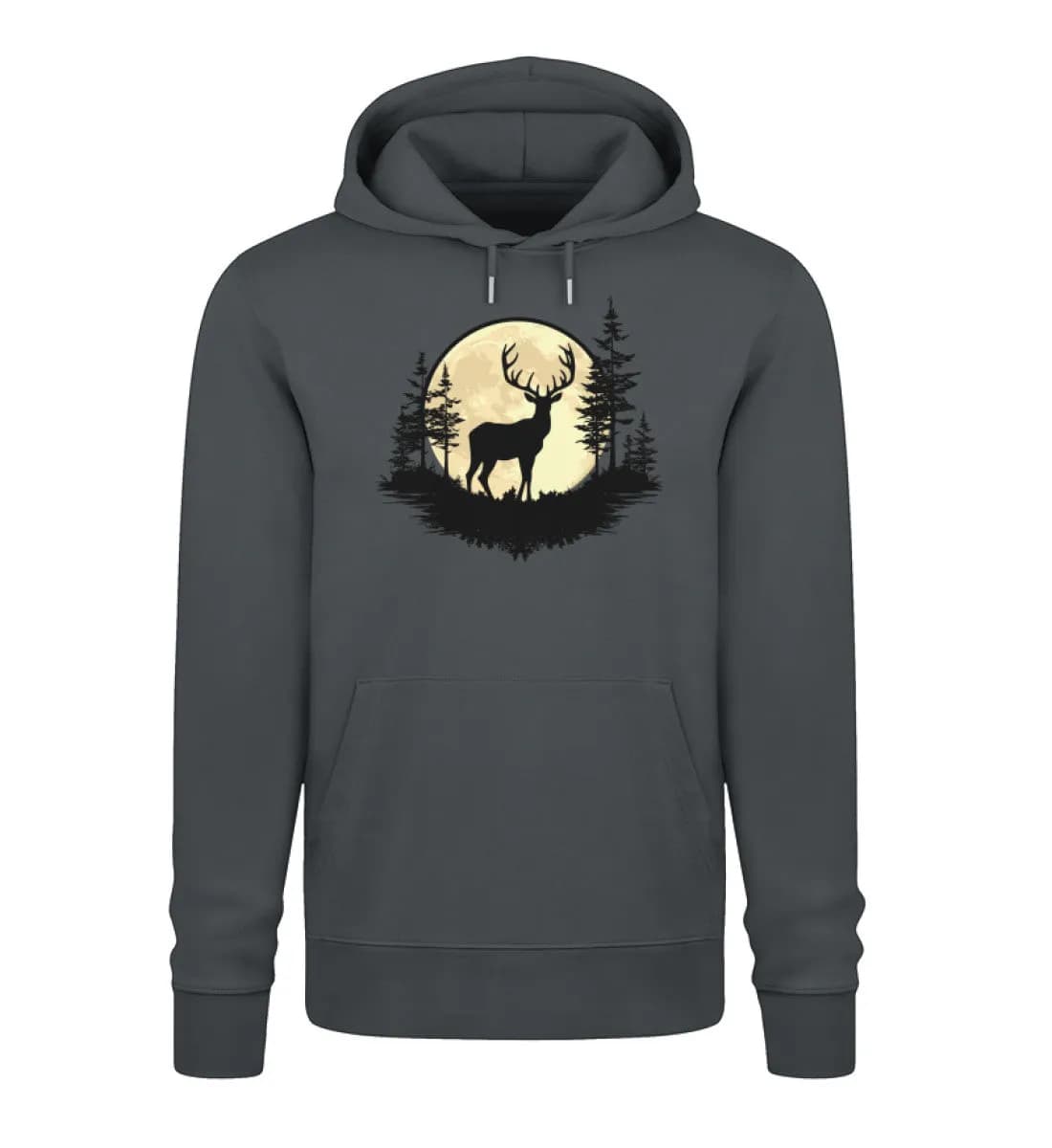 Hirsch im Vollmond - Unisex Premium Bio Hoodie