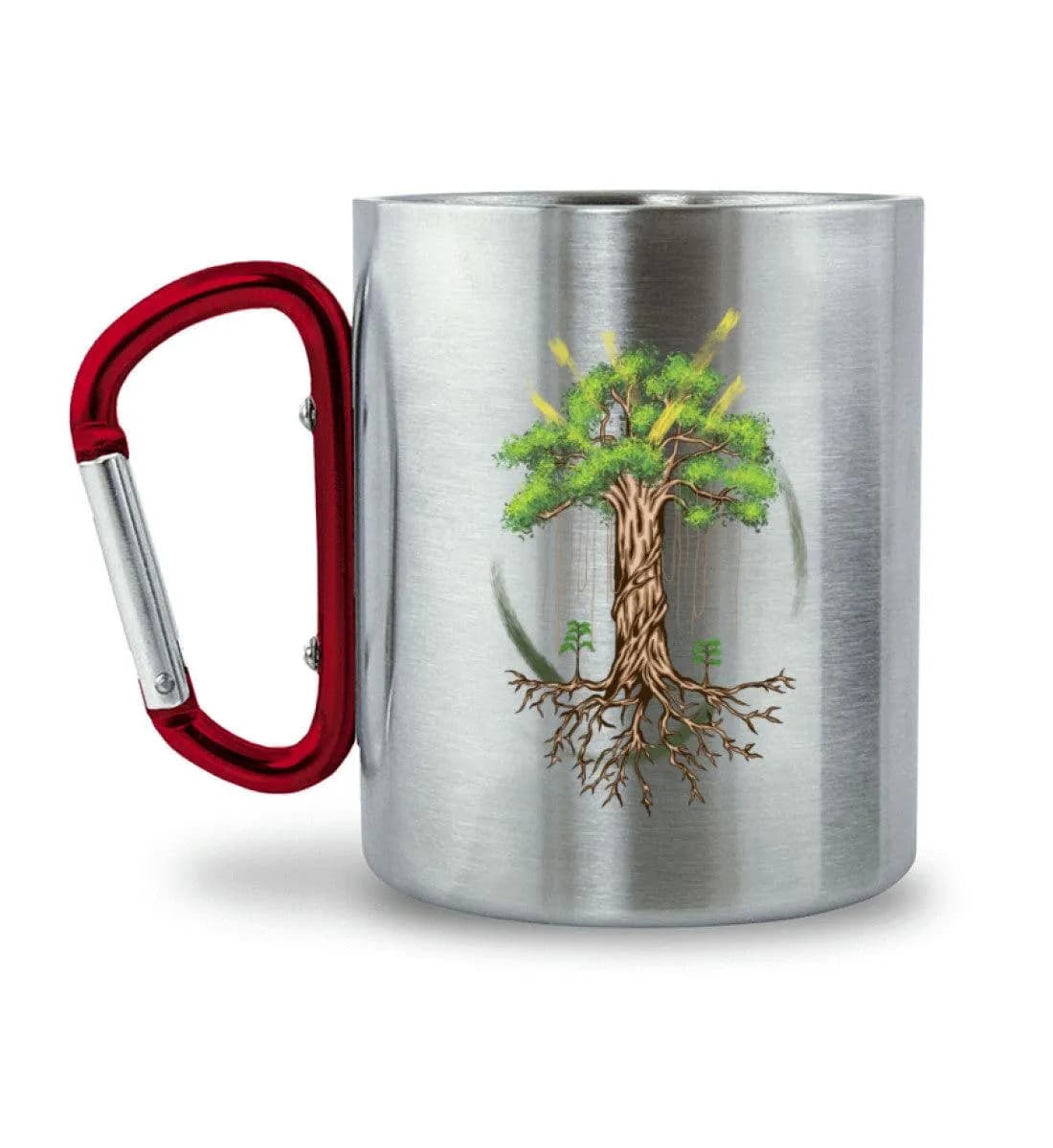 Big tree shining - Edelstahltasse mit Karabinergriff