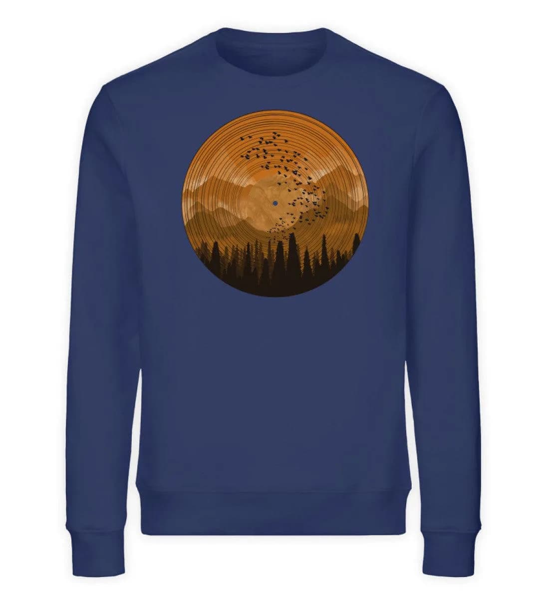 Wald auf Schallplatte orange - Unisex Bio Sweatshirt