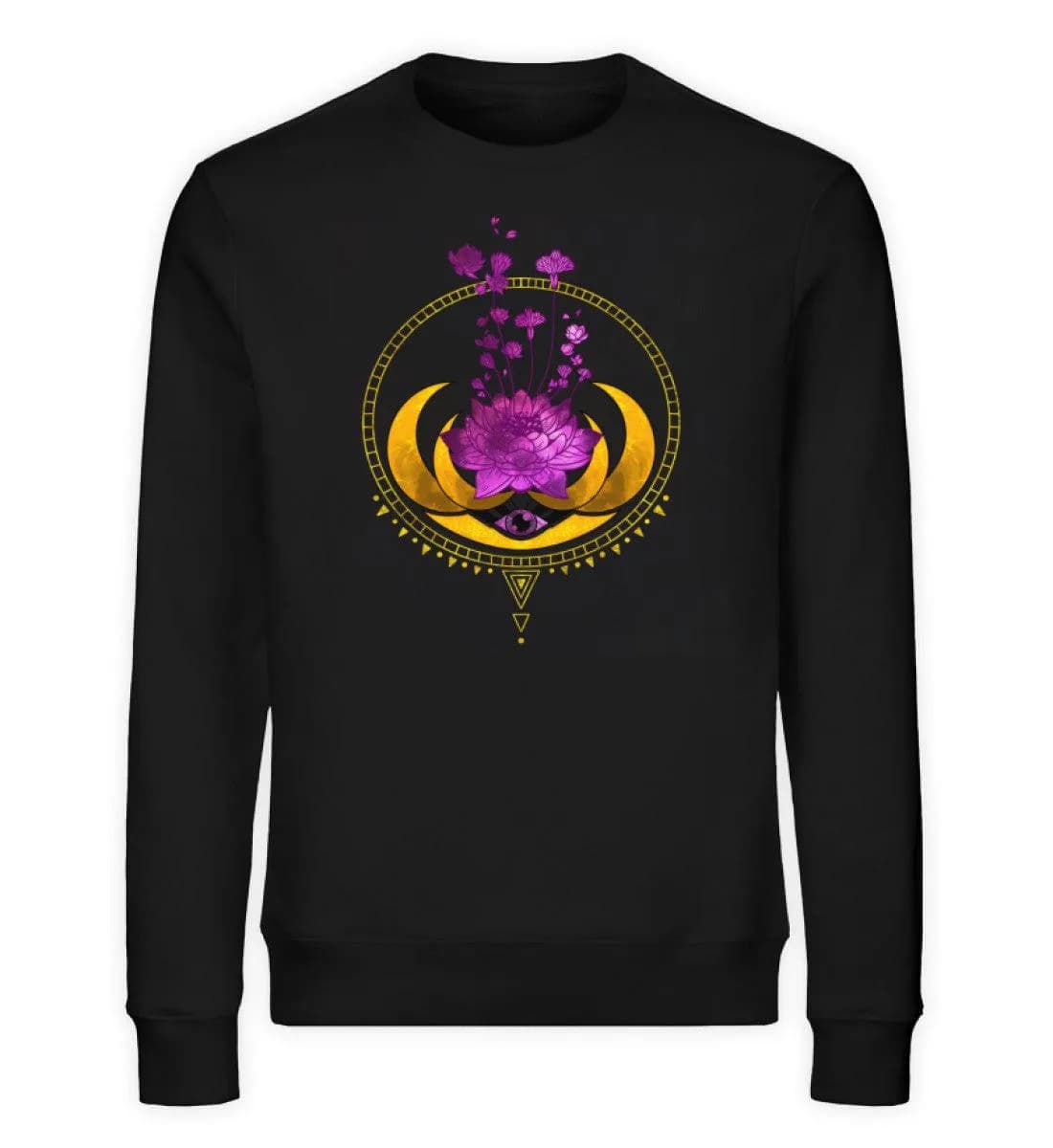 Lotusblume mit Monden - Unisex Bio Sweatshirt
