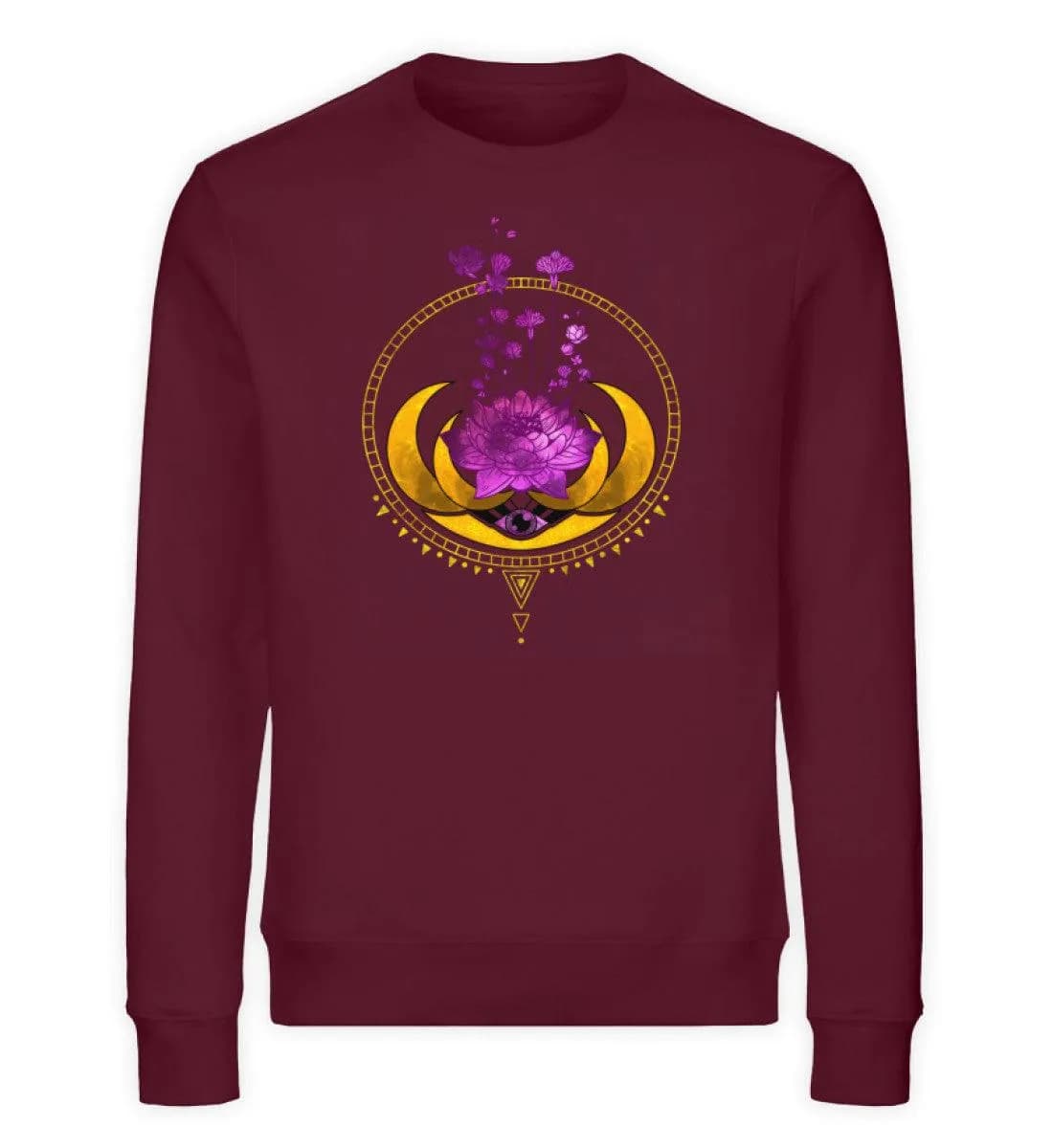 Lotusblume mit Monden - Unisex Bio Sweatshirt
