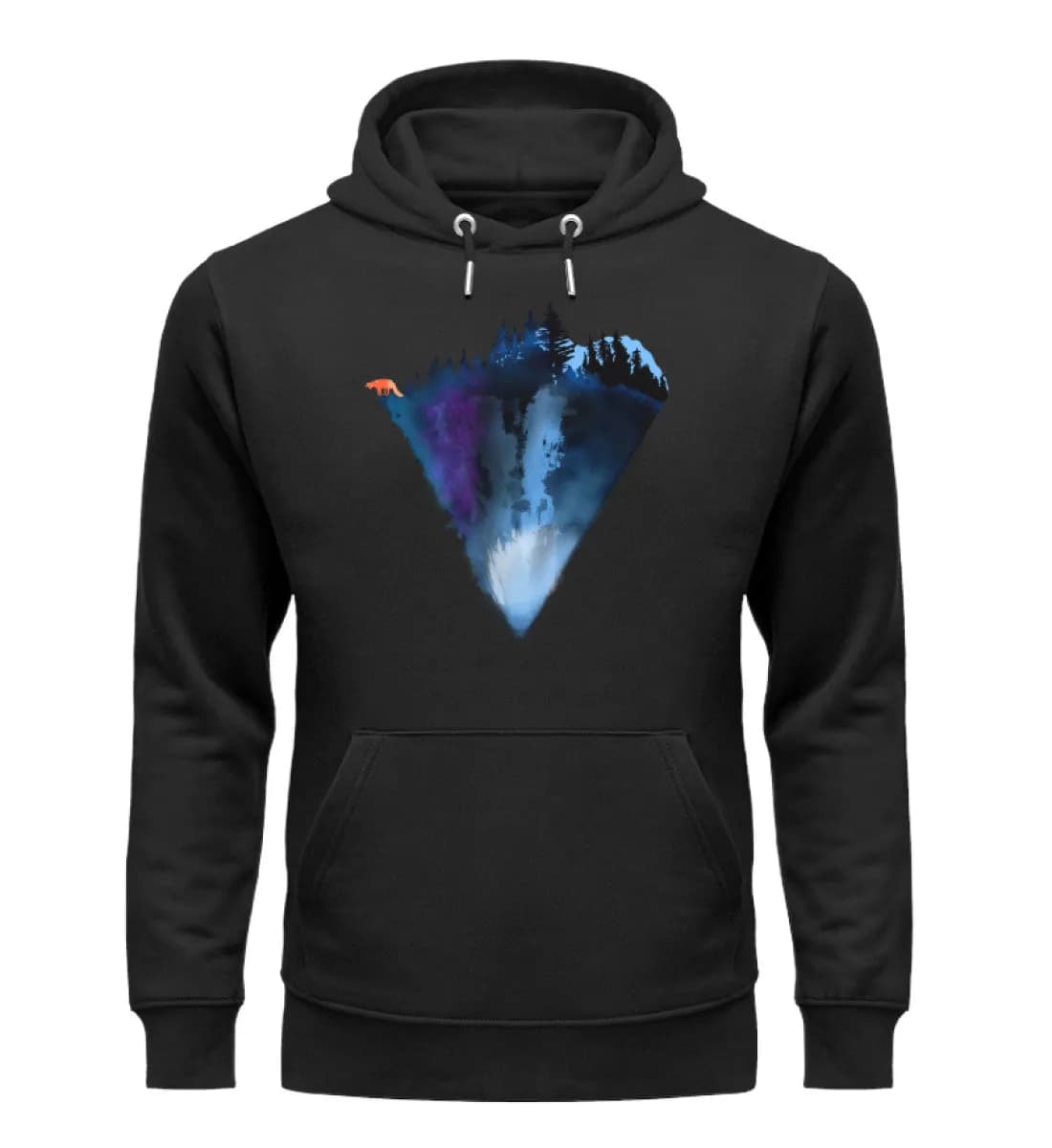 Dreiecksberg mit Fuchs - Unisex Premium Bio Hoodie