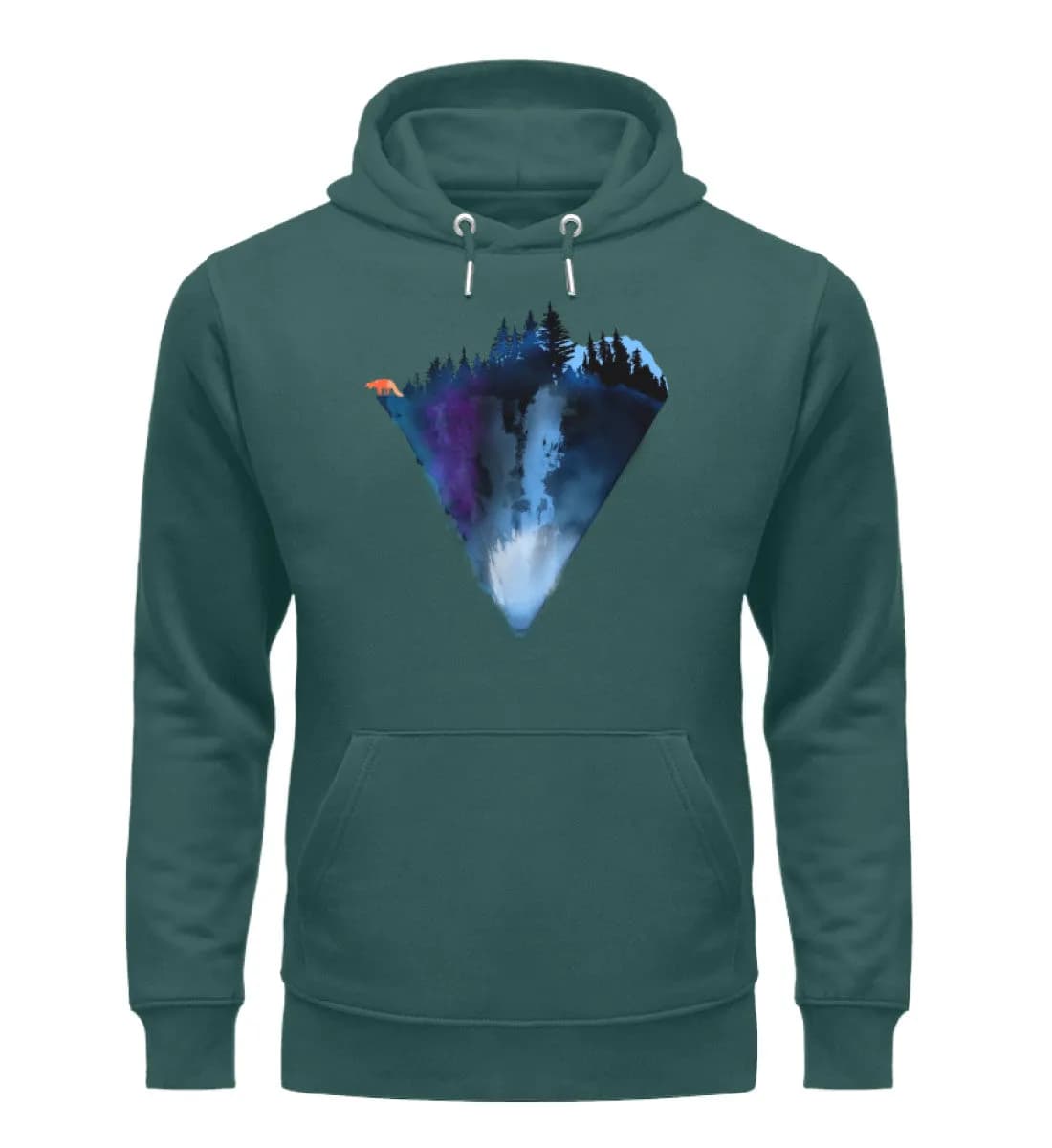 Dreiecksberg mit Fuchs - Unisex Premium Bio Hoodie