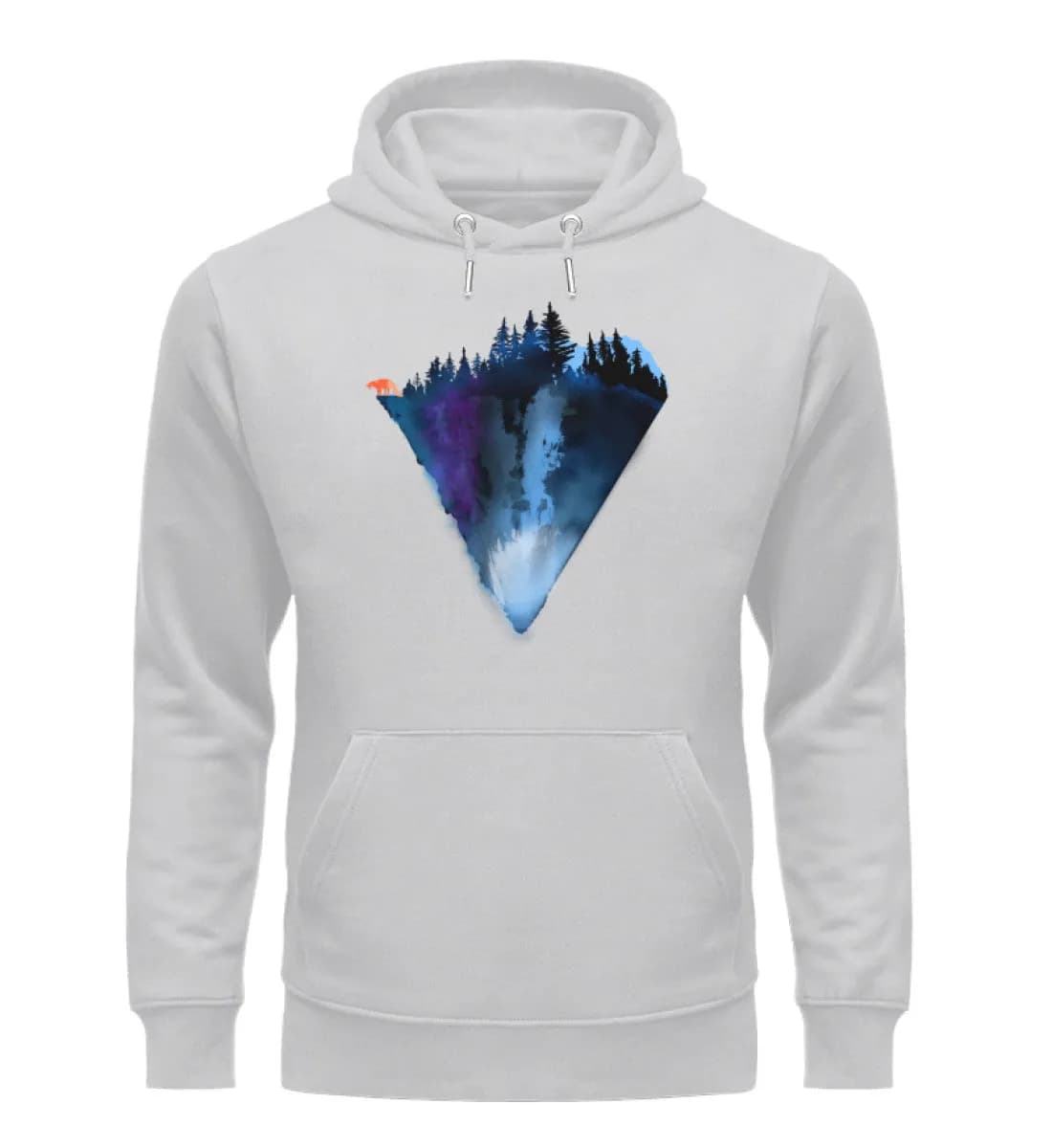 Dreiecksberg mit Fuchs - Unisex Premium Bio Hoodie