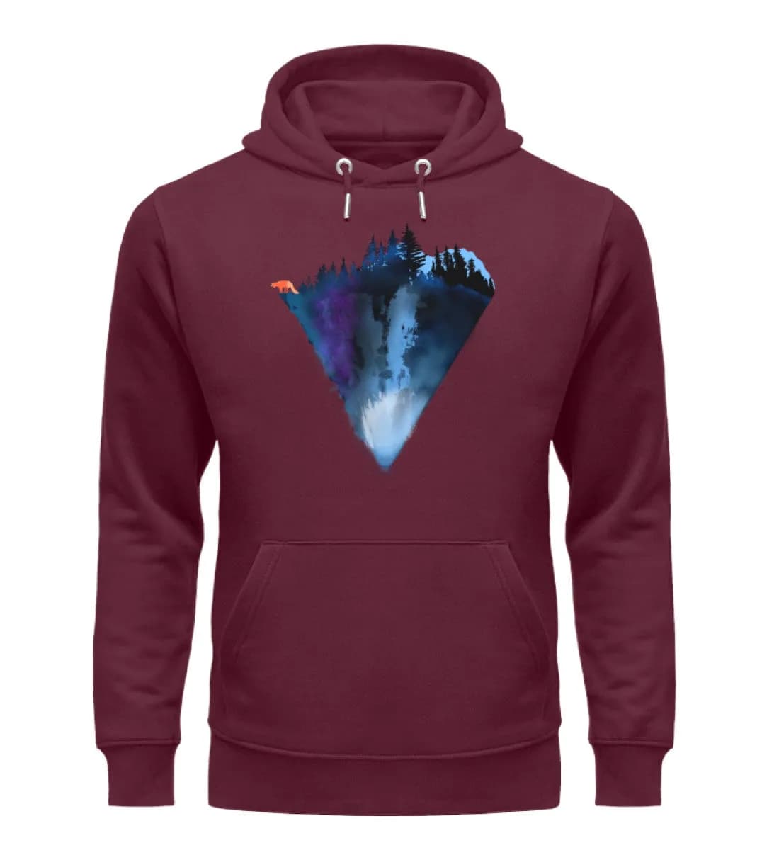 Dreiecksberg mit Fuchs - Unisex Premium Bio Hoodie